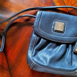 Tignanello black leather crossbody bag